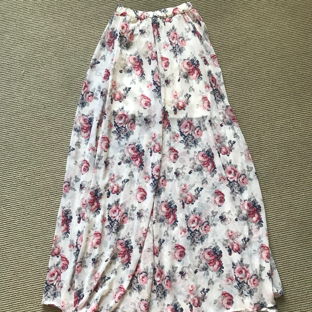 A&F long floral skirt